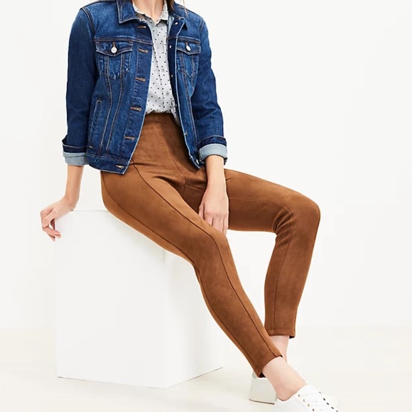 NWOT Loft Faux Suede Leggings - Picture 3 of 10